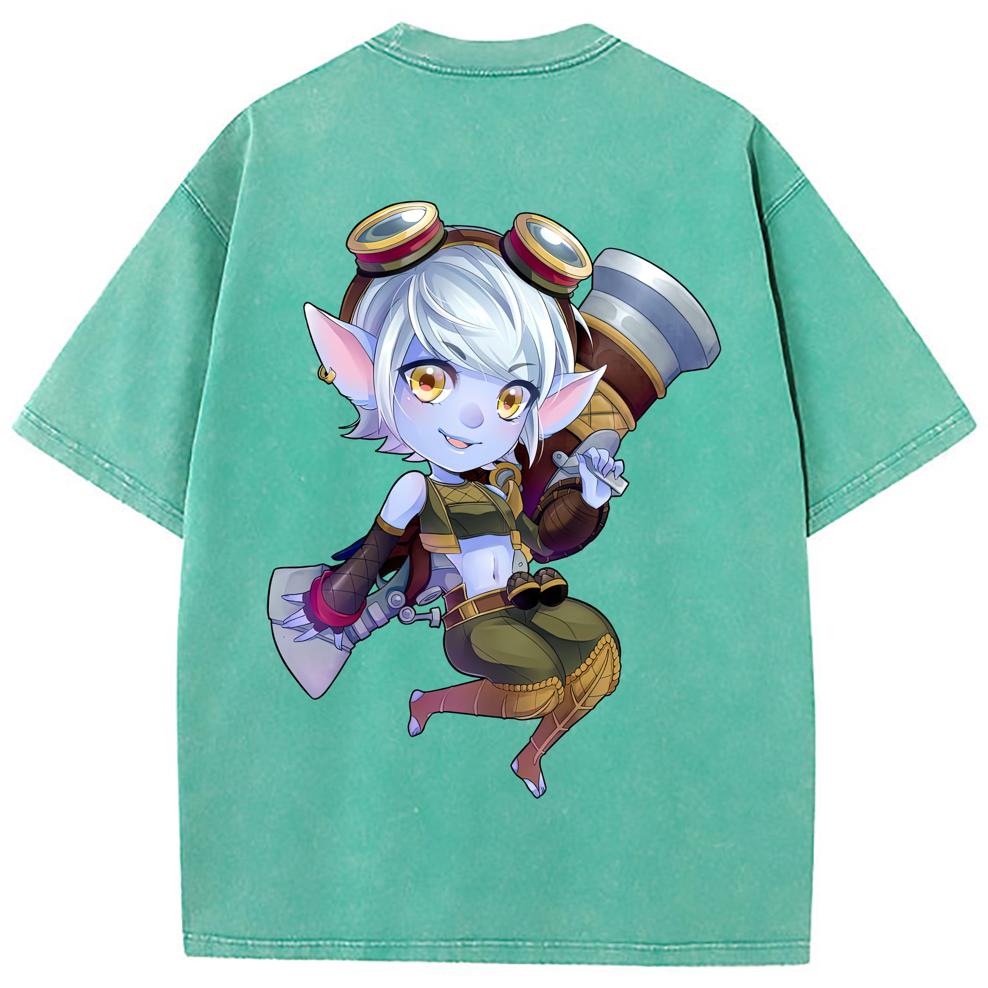 （画像用） リーグ・オブ・レジェンド League of Legends LOL 綿100% ヴィンテージ風 半袖Tシャツ（背面プリント）